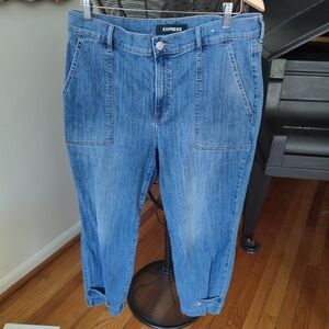 Express cropped straight high rise jeans  size 14